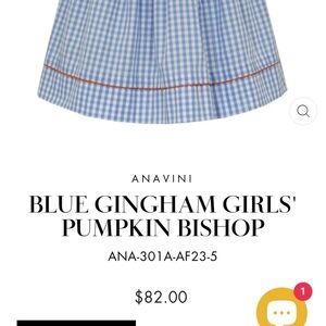 Anavini Girls Navy Blue Gingham Sailboats Sundress with Shoulder Ties main image 0